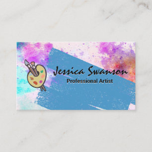 Palette and Brushes   Watercolor and Paint Business Card