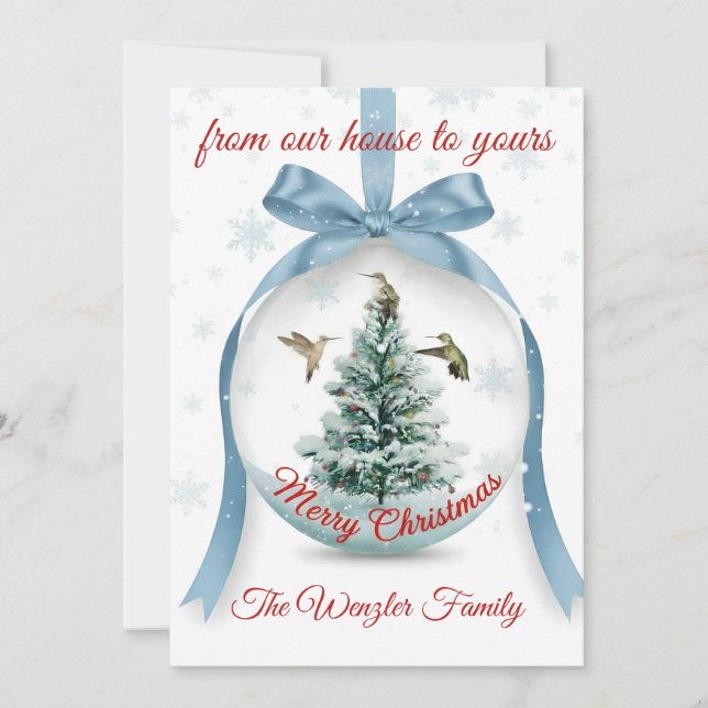 Palette Hummingbird Design Holiday Card (Front)