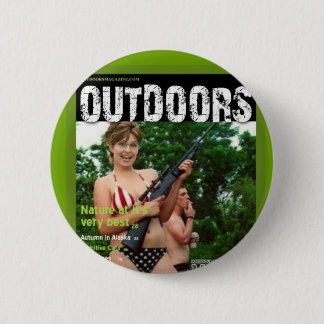 palin outdoors magazine spoof 6 cm round badge