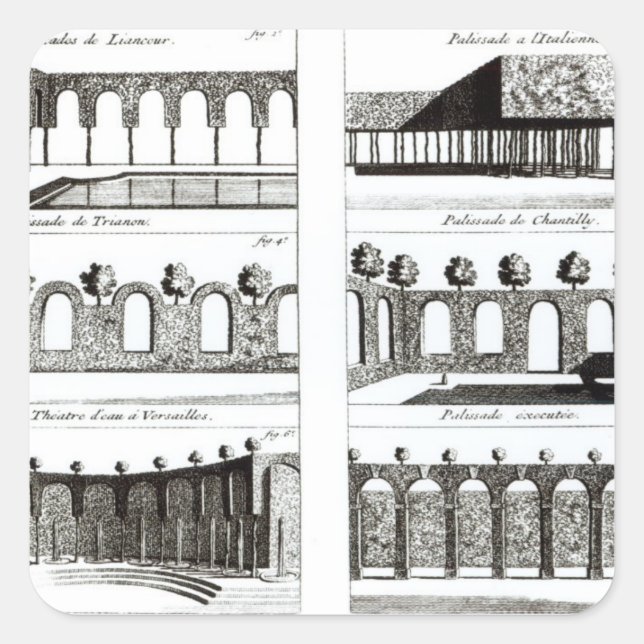 Palisade designs, from 'Theory and Practice of Gar Square Sticker (Front)
