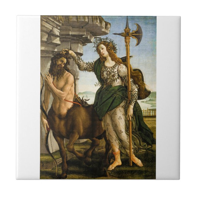 Pallas and the Centaur by Sandro Botticelli Tile (Front)