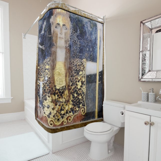 Pallas Athena by George Klimt & Gustav Klimt Shower Curtain (In Situ)