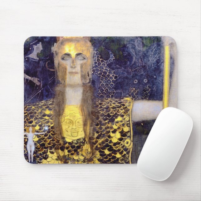 Pallas Athena, Gustav Klimt Mouse Mat (With Mouse)
