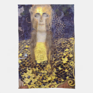Pallas Athena, Gustav Klimt Tea Towel