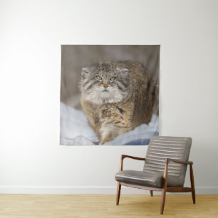 Pallas Cat in the snow Tapestry