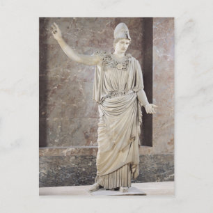 Pallas de Velletri, statue of helmeted Athena Postcard