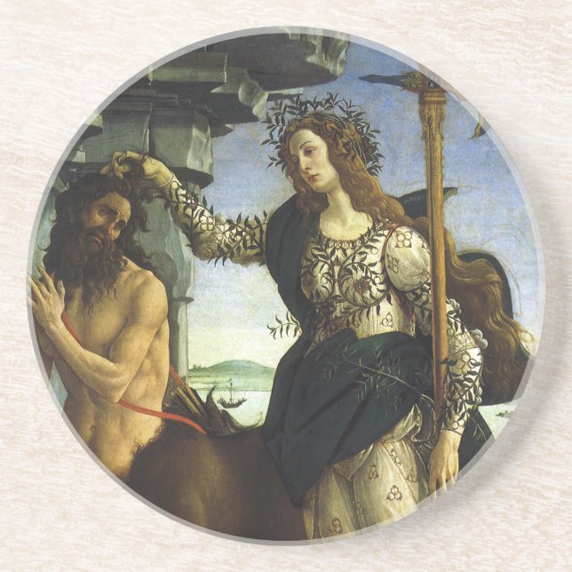 Pallas (Minerva) and Centaur by Sandro Botticelli Coaster (Front)