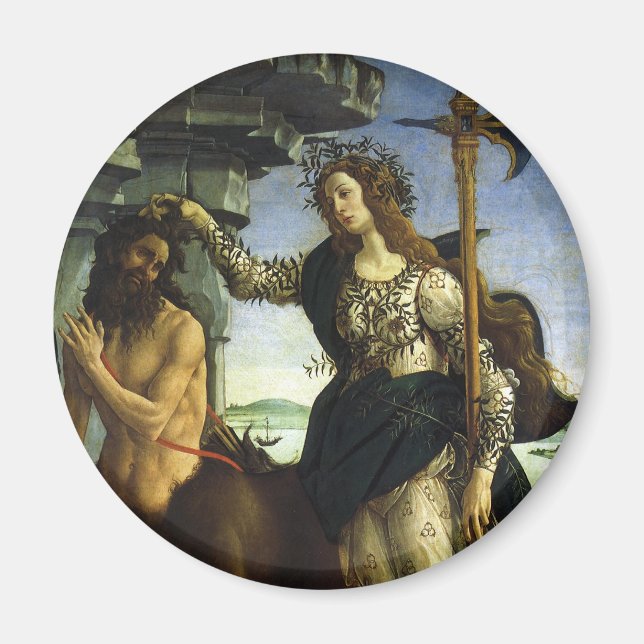 Pallas (Minerva) and Centaur by Sandro Botticelli Magnet (Front)