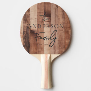 Pallet Wood Board Hand Written Family Name Ping Pong Paddle