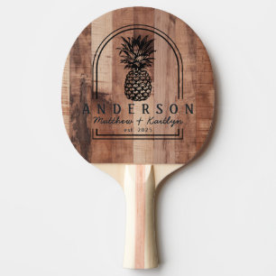 Pallet Wood Board Pineapple Wedding Arch & Name Ping Pong Paddle