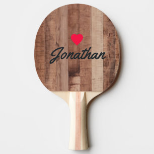 Pallet Wood Board  Vintage Heart Signature Ping Pong Paddle
