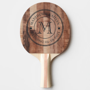 Pallet Wood Boards Wedding Monogram Star Ping Pong Paddle