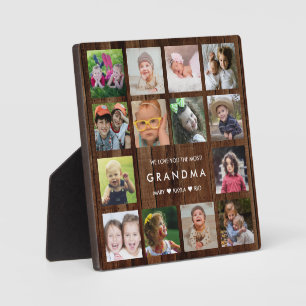 Pallet Wood We Love You Grandma 14 Photo Collage Plaque