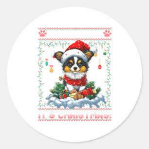 Pallon Christmas Tree Lights Decorations Dog Lover Classic Round Sticker