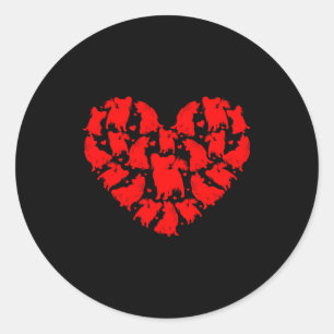 Pallon Dog Lover Funny Love Heart Pallon Valentine Classic Round Sticker