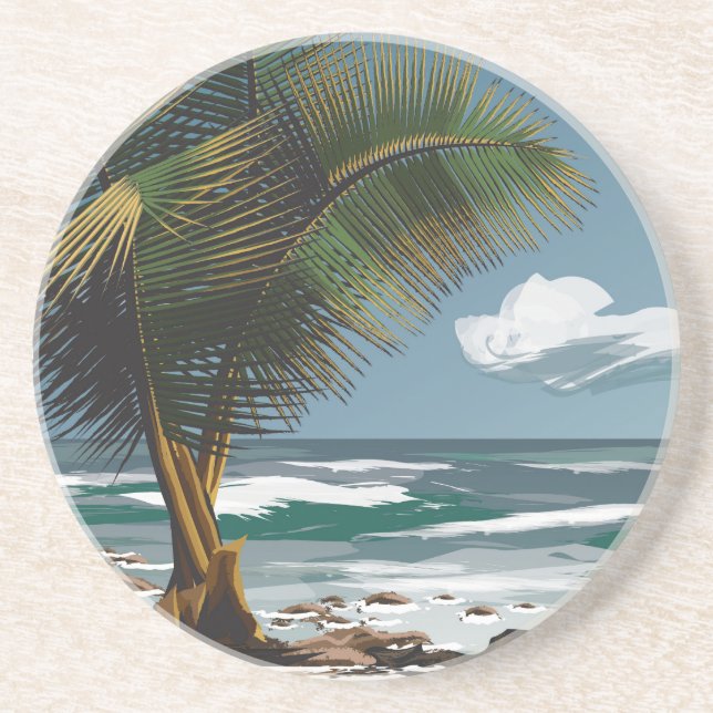 Palm and Beach Coaster (Front)