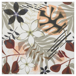 Palm and monstera leaves, stylish, fashionable fabric