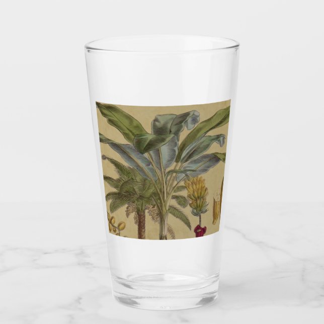 Palm Antique Tropical Fruit Botanical Art Glass (Front)