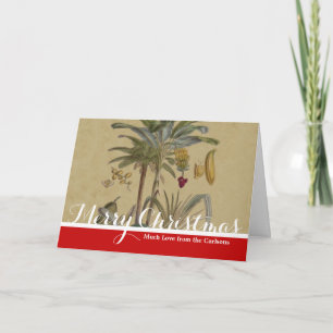 Palm Antique Tropical Fruit Botanical Art Holiday Card