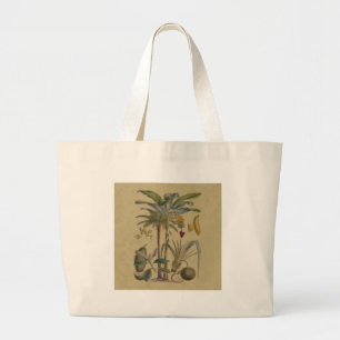 Palm Antique Tropical Fruit Botanical Art Large Tote Bag