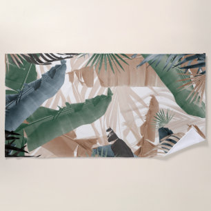 Palm Banana Leaves Bliss (Fall Colours) 1 #tropica Beach Towel