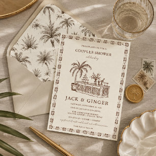 Palm Bar Couples Shower Invitation