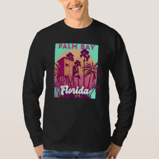 Palm Bay FL Florida vintage retro ocean scene beac T-Shirt