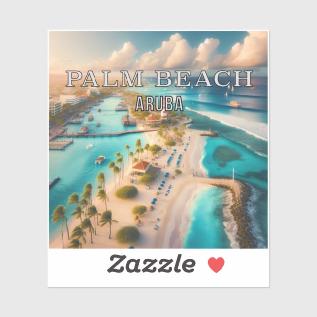 Palm Beach Aruba 3 Inch Vinyl Sticker (Sheet)