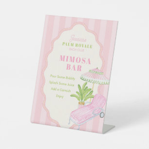 Palm Beach Bach Club Mimosa Bar Pedestal Sign