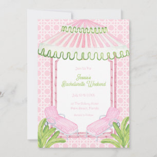 Palm Beach Cabana Bachelorette Weekend Invitation