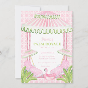 Palm Beach Cabana Bachelorette Weekend w Itinerary Invitation