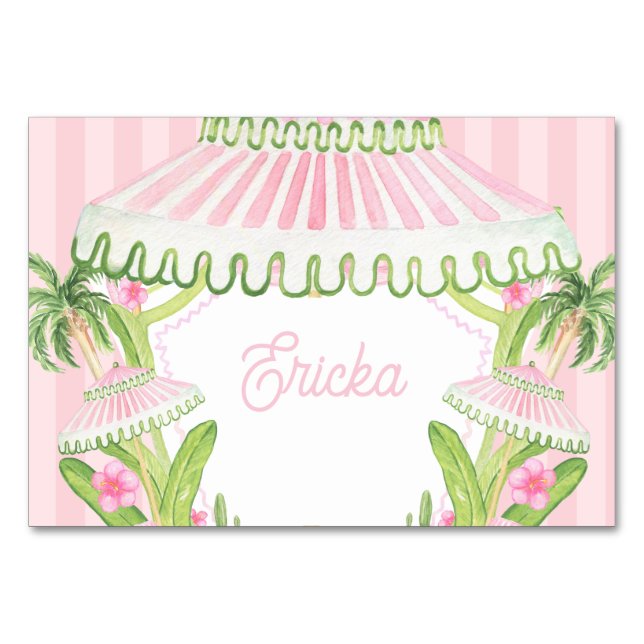Palm Beach Cabana Place Card (Front)