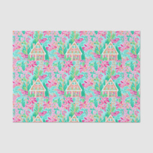 Palm Beach Christmas Watercolor Gingerbread House Tissue Paper