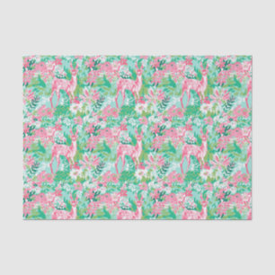 Palm Beach Christmas Watercolor Pink Reindeer Tissue Paper