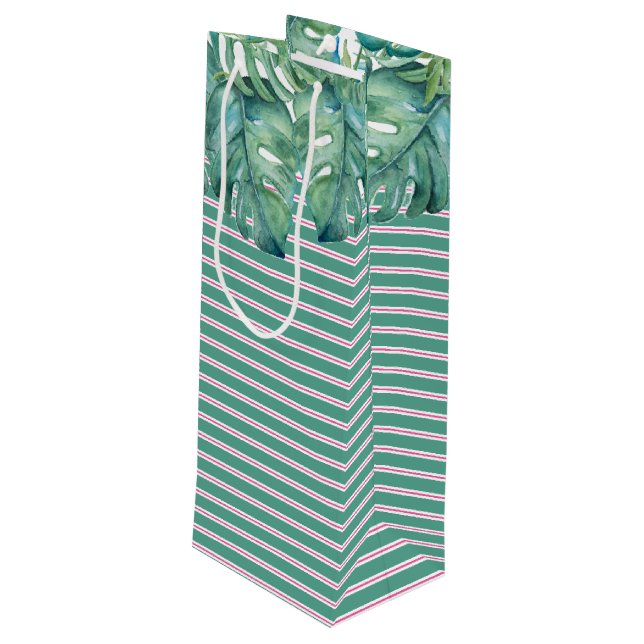 Palm Beach Christmas Wine Gift Bag (Back Angled)
