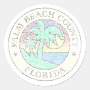 Palm Beach County Classic Round Sticker