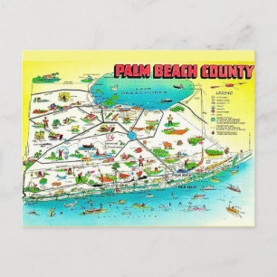 Palm Beach County Map Postcard
