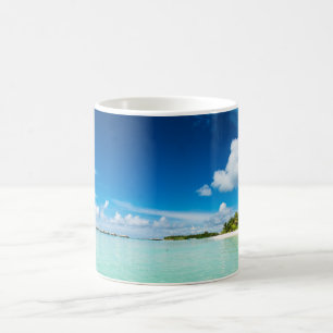 Palm beach deep blue skies aquamarine waters coffee mug