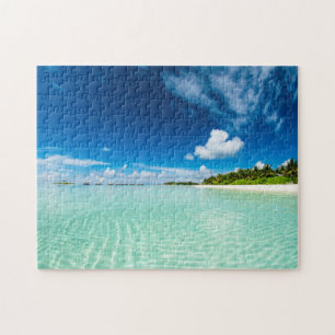 Palm beach deep blue skies aquamarine waters jigsaw puzzle