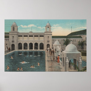 Palm Beach, FL - Outdoor View of Pool & Casino Poster