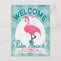 Palm Beach Florida Pink Flamingo - Vintage Retro T