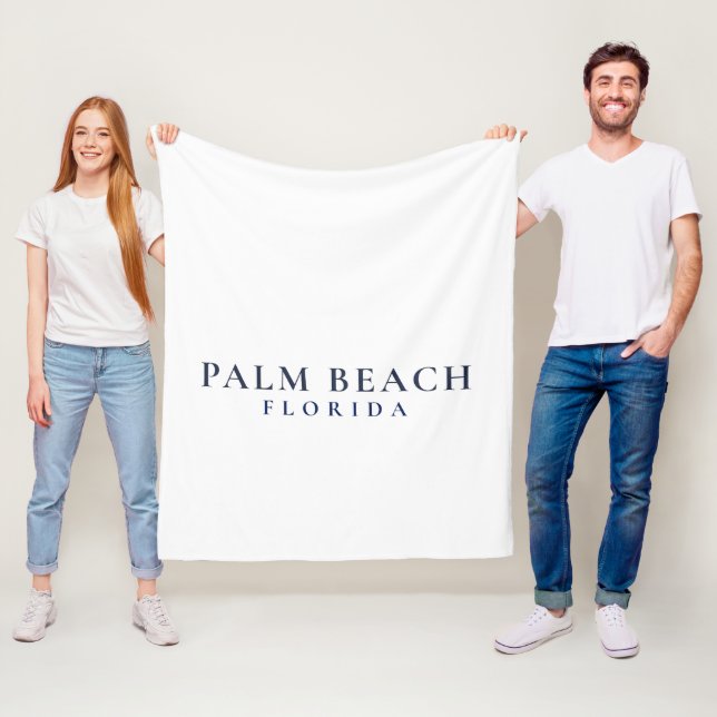 Palm Beach Florida - Preppy Coastal  Fleece Blanket (In Situ)