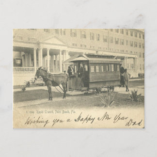 Palm Beach, FLorida Resort and donkey trolly 1908 Postcard