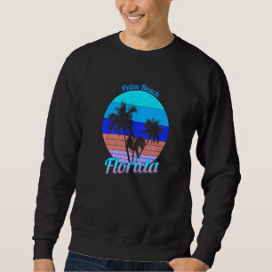 Palm Beach Florida Retro Tropical Palm Trees Vacat Sweatshirt