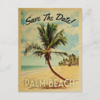 Palm Beach Florida Save The Date Vintage