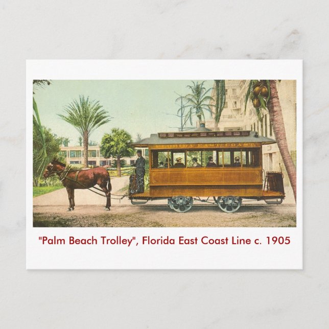 Palm Beach, Florida, Train Postcard (Front)
