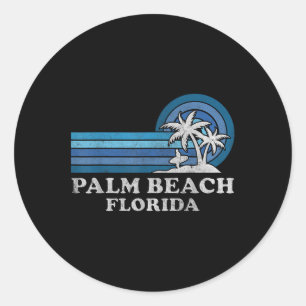 Palm Beach Florida Vintage Family Summer Vacation Classic Round Sticker