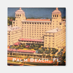 Palm Beach, Florida - Vintage Skyline Photo Magnet