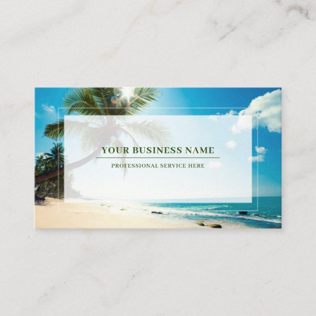 Palm Beach House Rental Travel Agent Spa Boutique Business Card (Front)