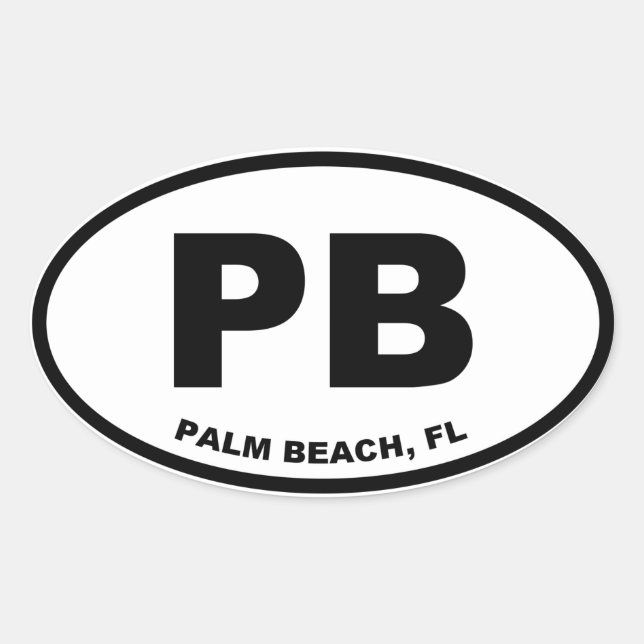Palm Beach PB Oval Sticker (Front)